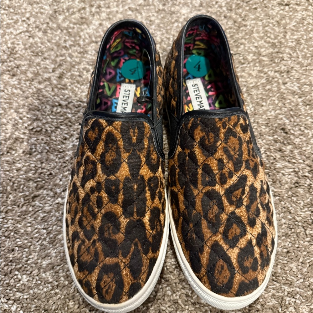 Steve Madden Brown and Black Sneakers with Animal Print